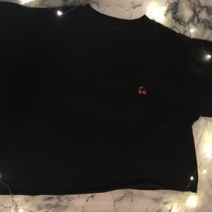 John Galt Cherry Cropped Sweatshirt